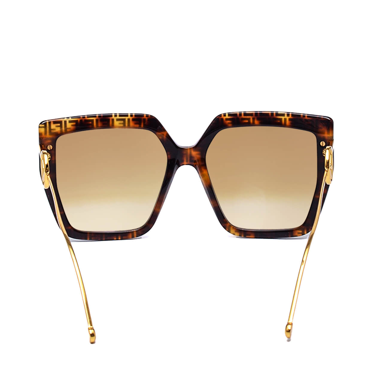 Fendi -Dark Havana / Brown Gradient Oversized Square Sunglasses